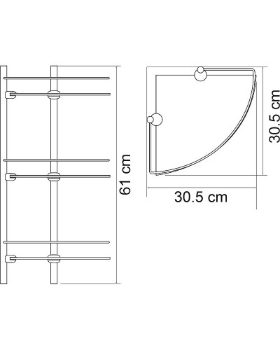 Стеклянная полка WasserKRAFT K-3133B угловая Черная