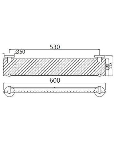 Полка стеклянная 60 см Jaquar Continental ACN-CHR-1171N
