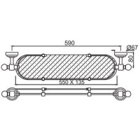Полка стеклянная 65,7 см Jaquar Queen's AQN-CHR-7771