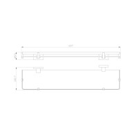 Стеклянная полка для ванной WONZON & WOGHAND, Хром (WW-9727)