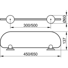 Полка стеклянная 45 см KEUCO Astor 02110005400