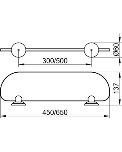 Полка стеклянная 45 см KEUCO Astor 02110005400