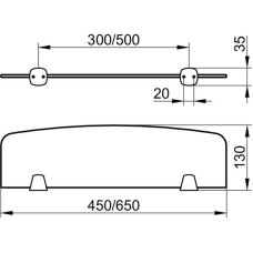Полка стеклянная 45 см без держателей KEUCO City.2 02710009400