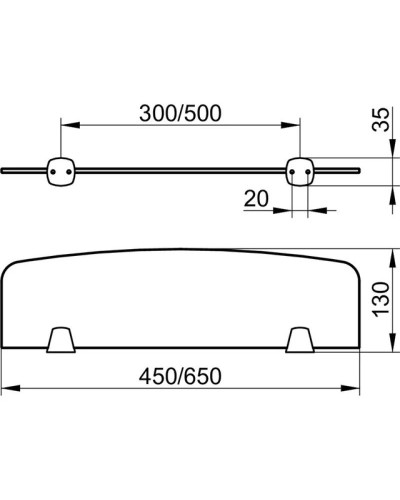 Полка стеклянная 45 см без держателей KEUCO City.2 02710009400