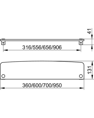 Полка стеклянная 36 см без держателей KEUCO Elegance New 11610009300
