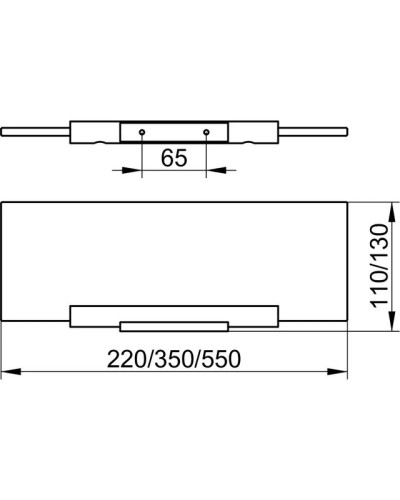 Полка стеклянная 22 см без держателей KEUCO Plan 14910005200