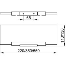 Полка стеклянная 55 см без держателей KEUCO Plan 14910005500