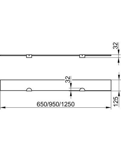 Полка стеклянная 65 см без держателей KEUCO Edition 300 02710009600