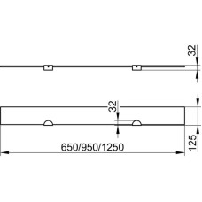 Полка стеклянная 95 см без держателей KEUCO Edition 300 30010005900
