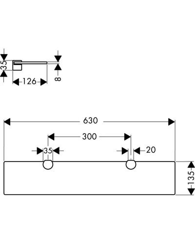 Полка стеклянная 63 см Axor Uno 41550000