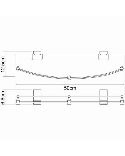 Стеклянная полка WasserKRAFT Exter K-5244 Светлая бронза
