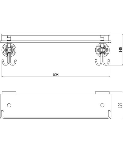 Полка стеклянная 50,8 см Savol 58A S-005891A