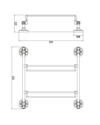Полка стеклянная 44,5 см Savol 58A S-005822A