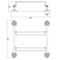 Полка стеклянная 44,5 см Savol 58B S-005822B