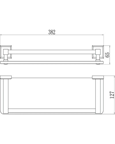 Полка стеклянная 38,2 см Savol 95 S-409591