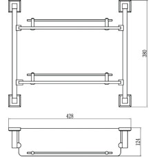 Полка стеклянная 42,8 см Savol 95 S-09522