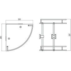 Полка угловая 26,3х26,3 см Savol 95 S-095322
