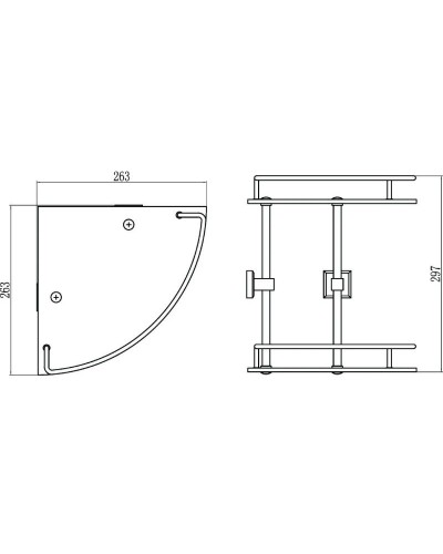 Полка угловая 26,3х26,3 см Savol 95 S-095322