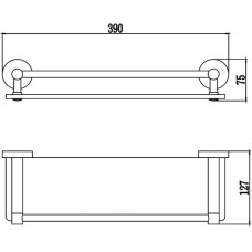 Полка стеклянная 39 см Savol 87 S-408791