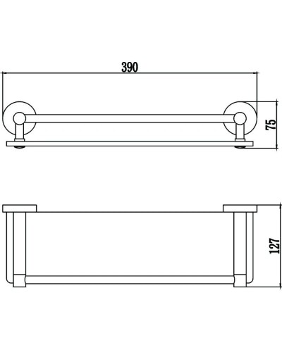 Полка стеклянная 39 см Savol 87 S-408791