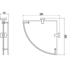 Полка угловая 28х28 см Savol 99 S-009973