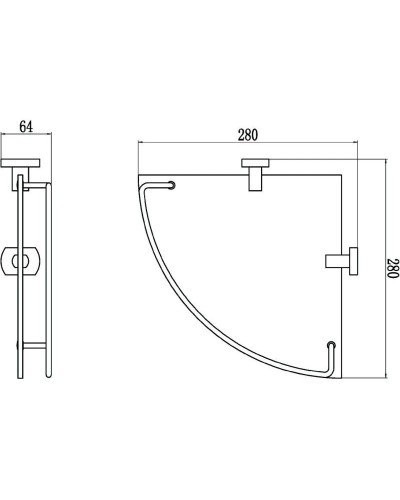 Полка угловая 28х28 см Savol 99 S-009973