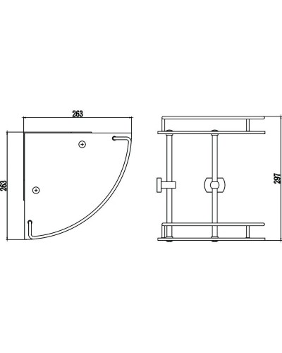 Полка угловая 26,3х26,3 см Savol 99 S-099322