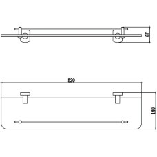 Полка стеклянная 52 см Savol 99 S-009991