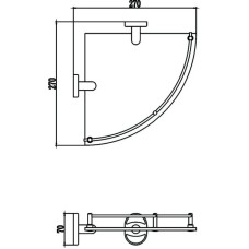 Полка угловая 27х27 см Savol 70 S-007073