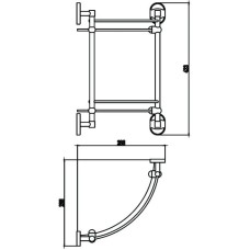 Полка угловая 28,8х28,8 см Savol 70 S-007073-2