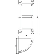 Полка угловая 28,8х28,8 см Savol 70 S-007073-3