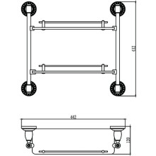 Полка стеклянная 44,2 см Savol 66C S-006622C