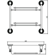 Полка стеклянная 44,2 см Savol 66C S-006622C