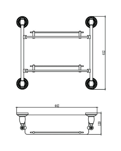 Полка стеклянная 44,2 см Savol 66C S-006622C