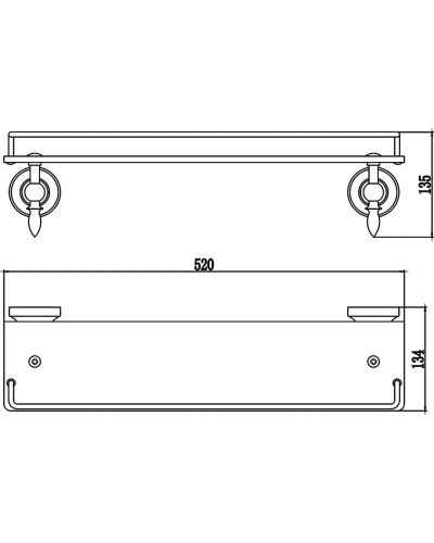 Полка стеклянная 52 см Savol 68A S-06891A