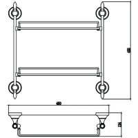 Полка стеклянная 45 см Savol 68A S-06822A
