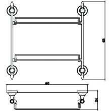 Полка стеклянная 45 см Savol 68A S-06822A