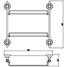 Полка стеклянная 45 см Savol 68A S-06822A