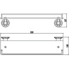 Полка стеклянная 52 см Savol 89C S-08991C