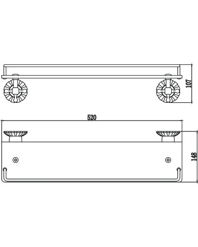 Полка стеклянная 52 см Savol 89C S-08991C