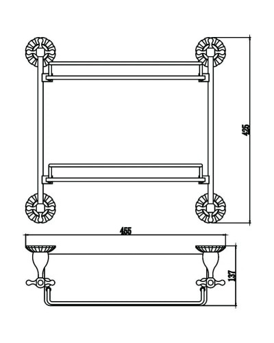 Полка стеклянная 45,5 см Savol 89C S-08922C