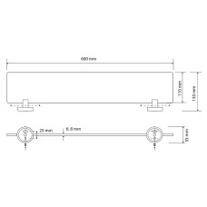 Стеклянная полка Bemeta Dark 104102040 Черная
