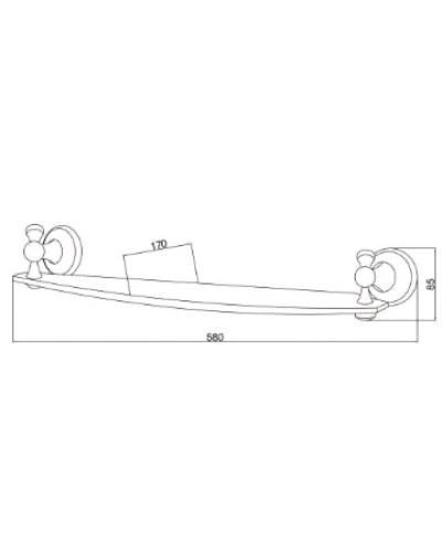 Полка стеклянная 58 см Boheme Provanse 10807