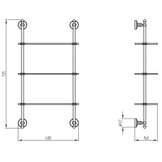 Полка стеклянная 40 см Migliore Mirella 17354