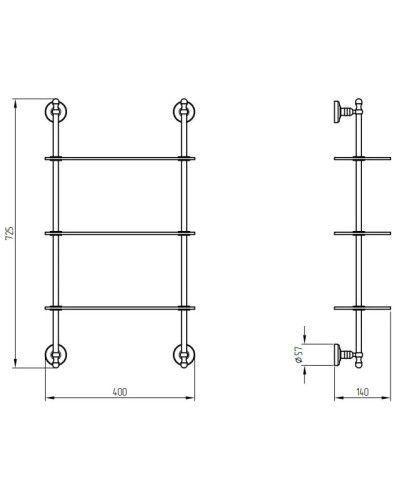 Полка стеклянная 40 см Migliore Mirella 17354
