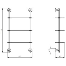 Полка стеклянная 40 см Migliore Mirella 17204