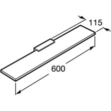 Полка стеклянная 60 см Roca Nuova 816524001