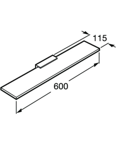 Полка стеклянная 60 см Roca Nuova 816524001
