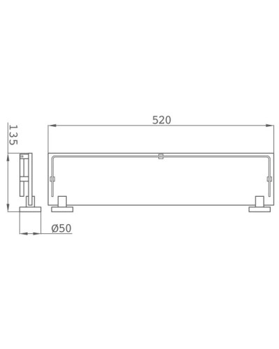 Полка стеклянная 52 см Teka Alaior 17074020G2