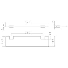 Полка стеклянная 52 см Teka Formentera 170840200